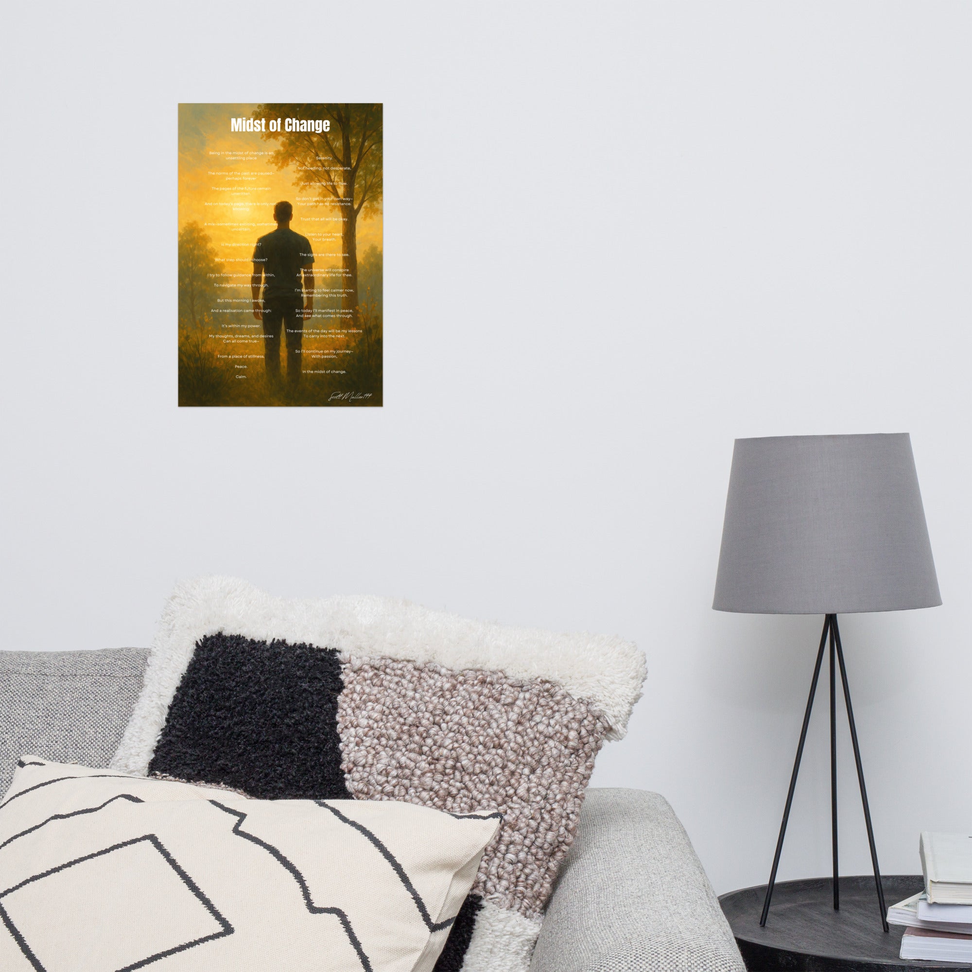 midst of change poetry poster reflective home decor
