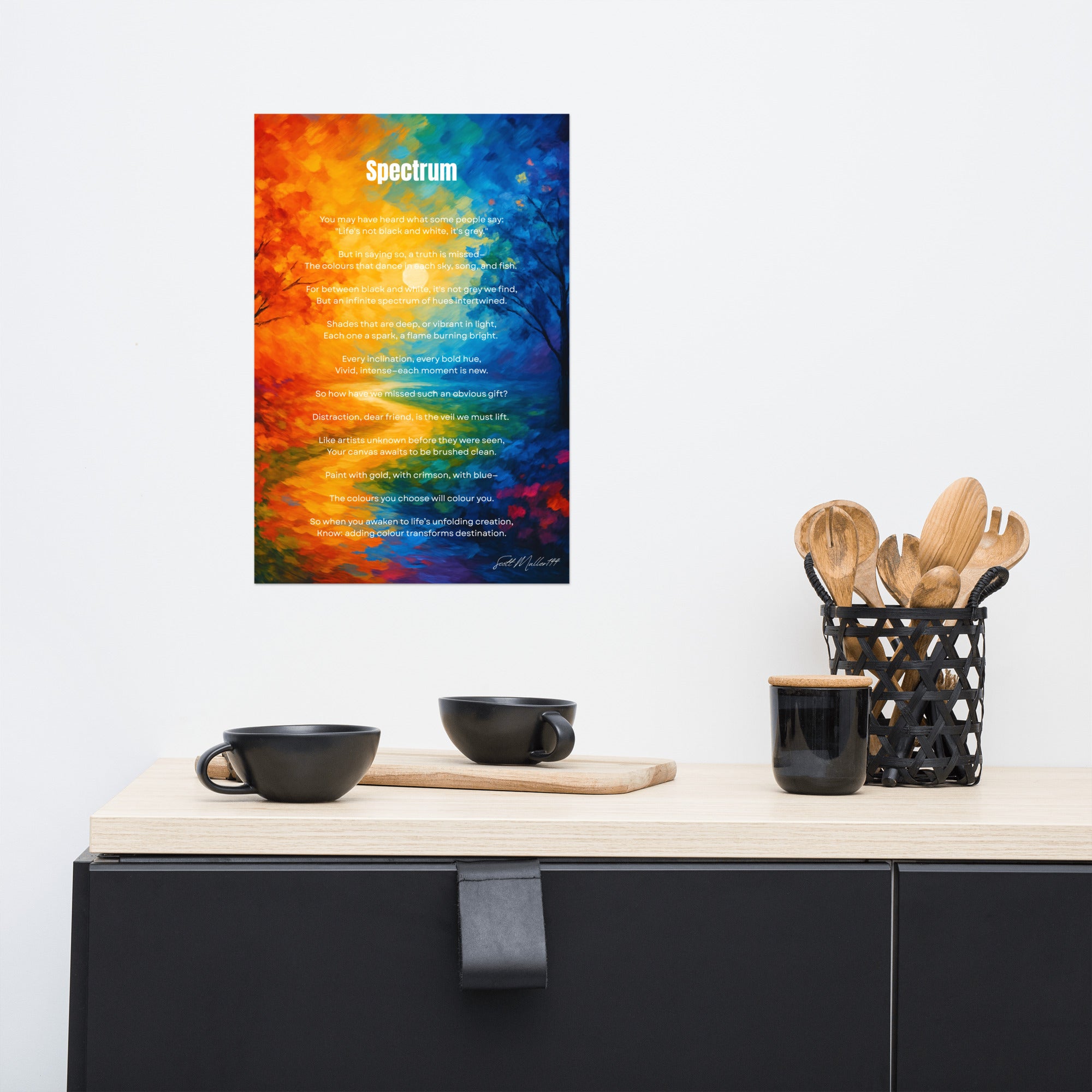 spectrum abstract poster framed mockup
