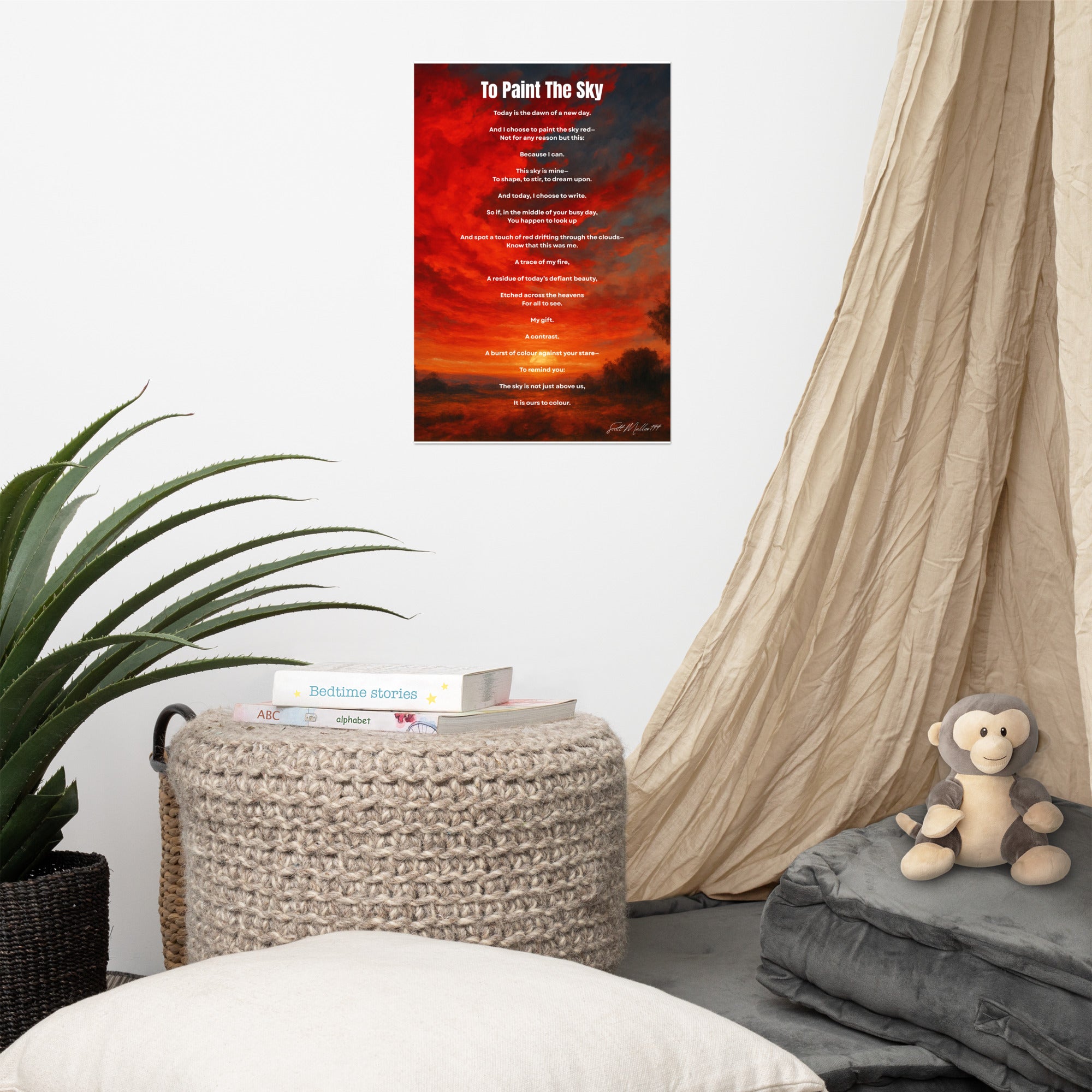 to paint the sky poster framed mockup