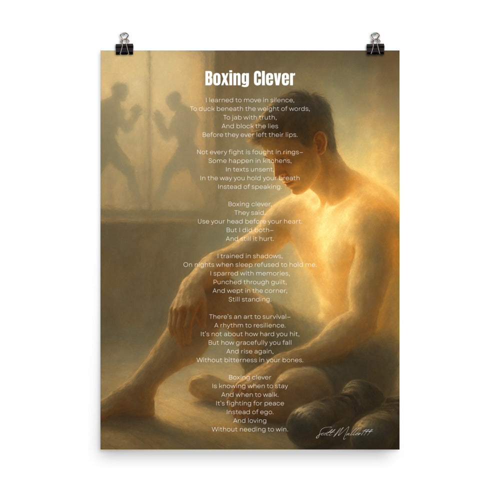 boxing clever poetry poster framed mockup