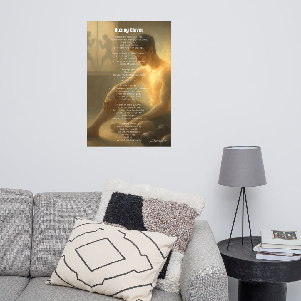 boxing clever poetry poster inspirational wall art