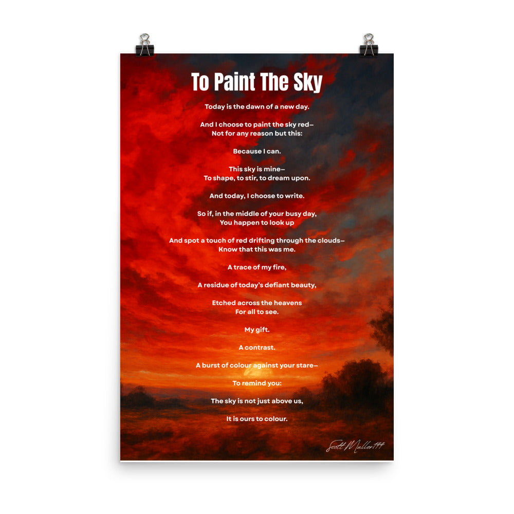to paint the sky poster inspirational wall art