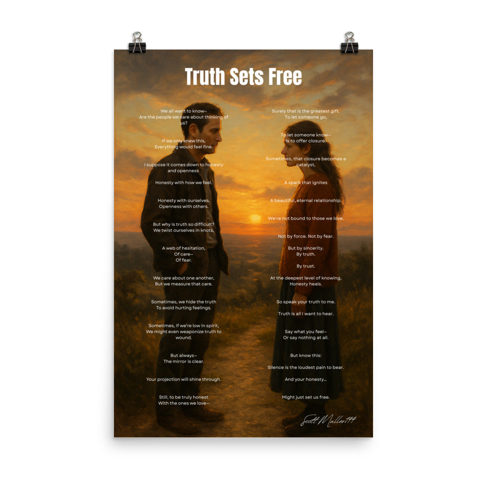 truth sets free poetry poster awakening wall art