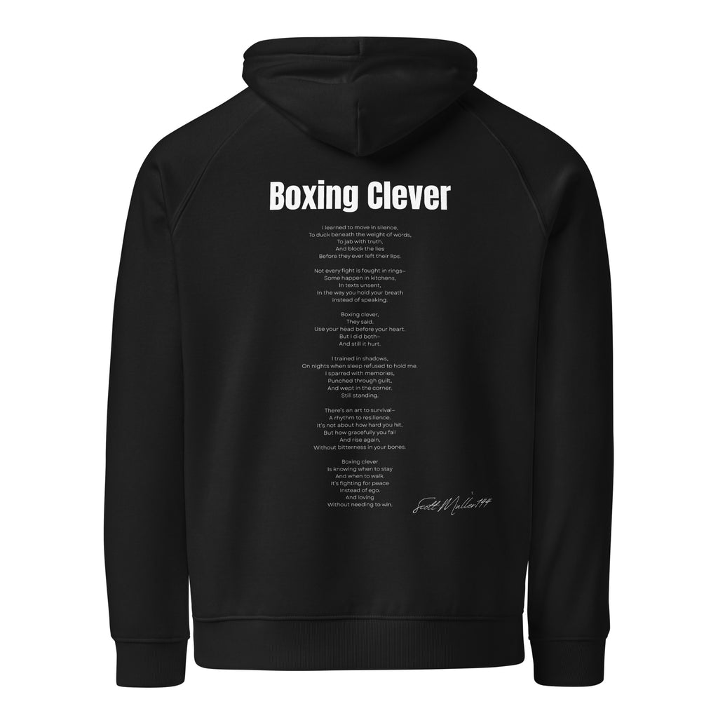 boxing clever organic hoodie unisex back view