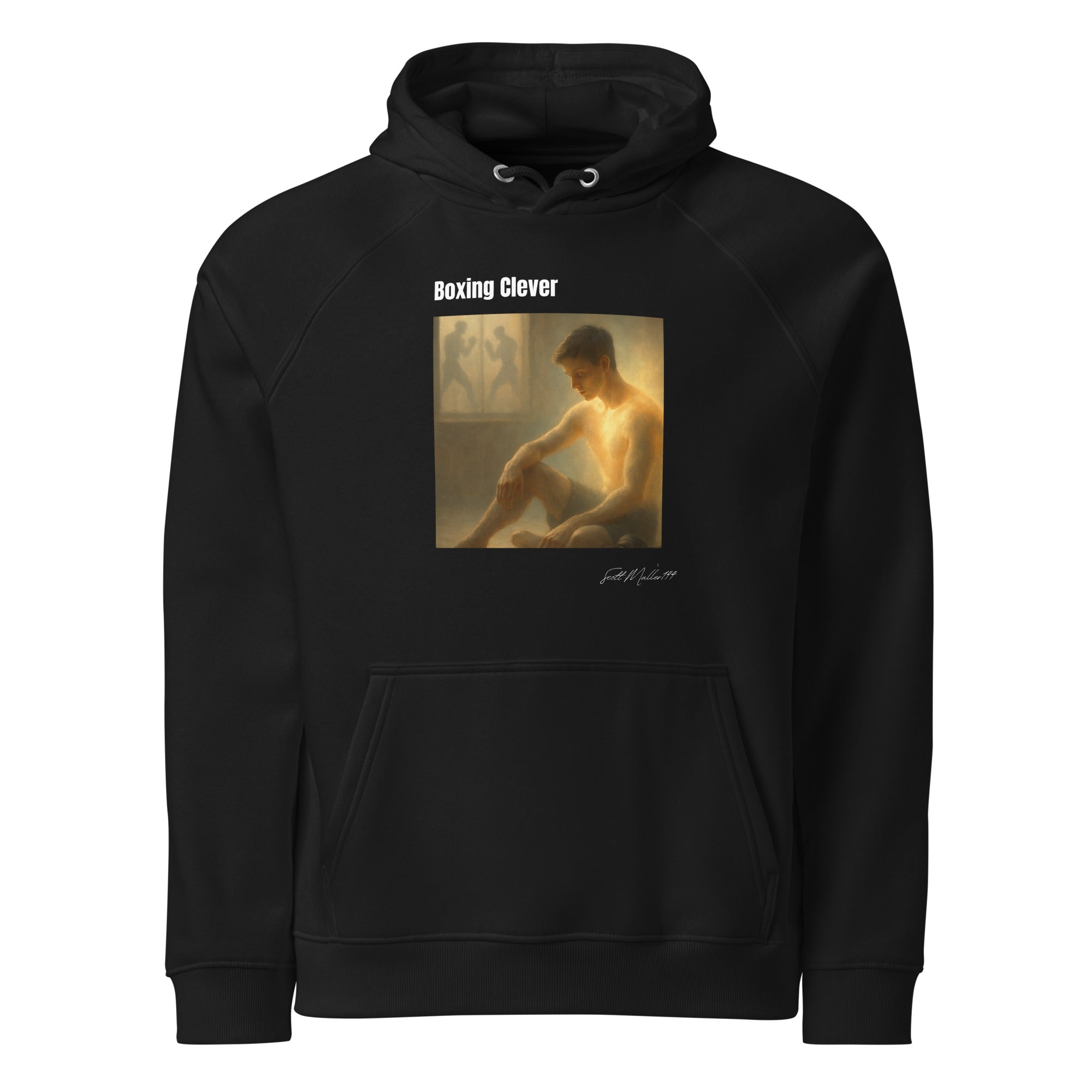 boxing clever organic hoodie unisex front view
