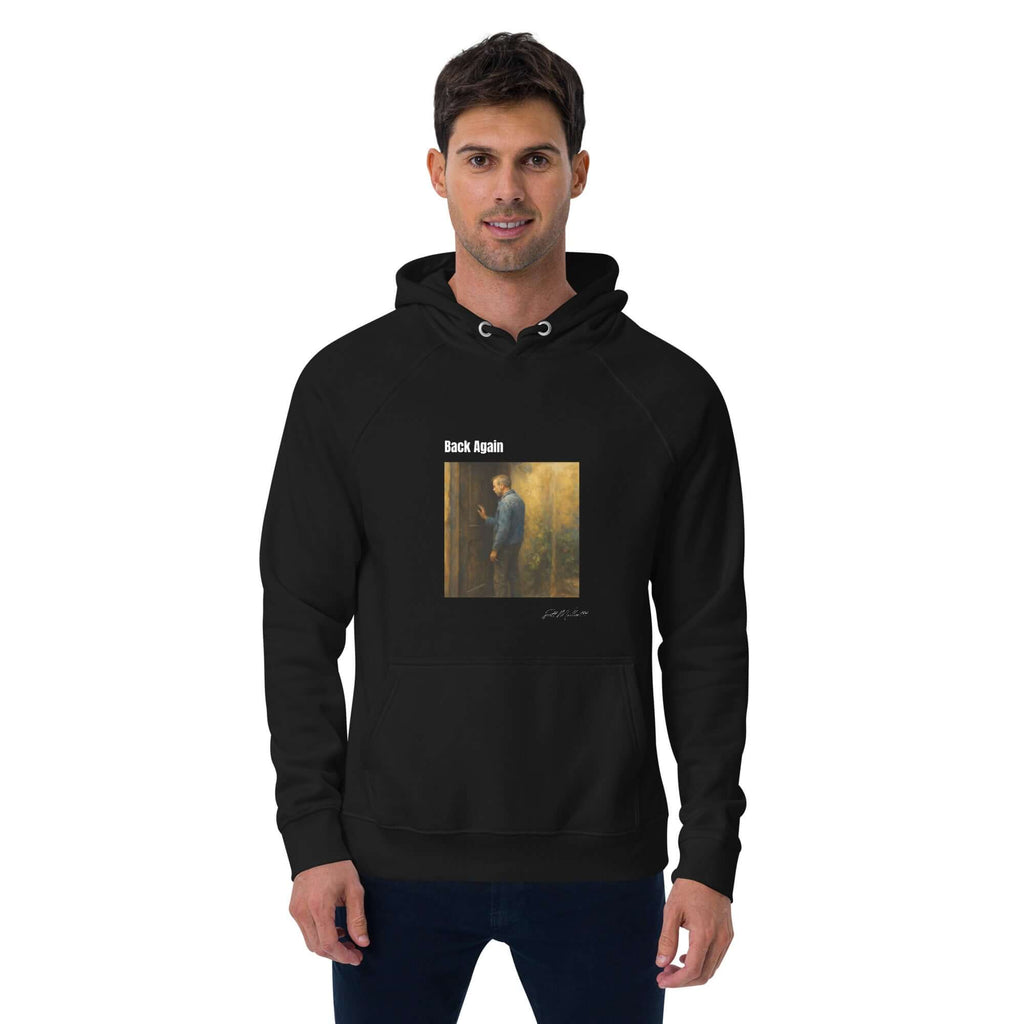 back again organic hoodie back view