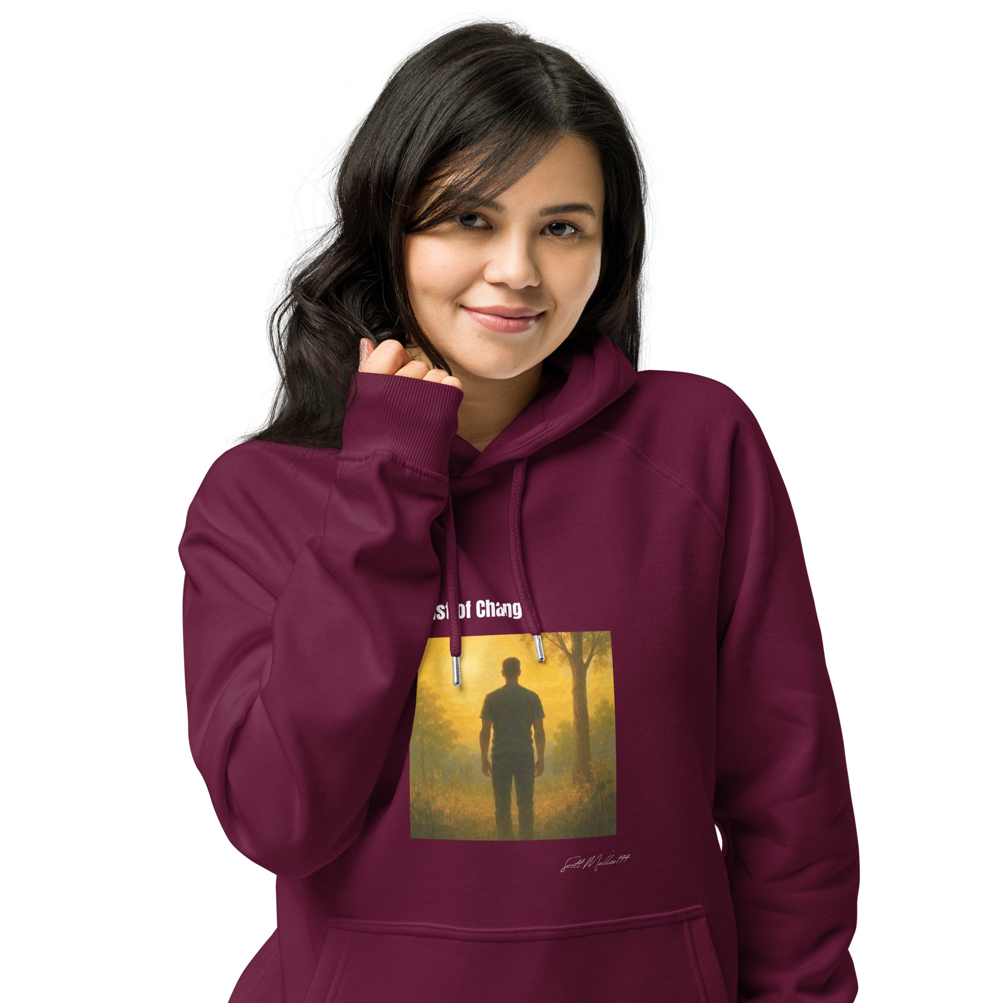 midst of change organic hoodie unisex front view