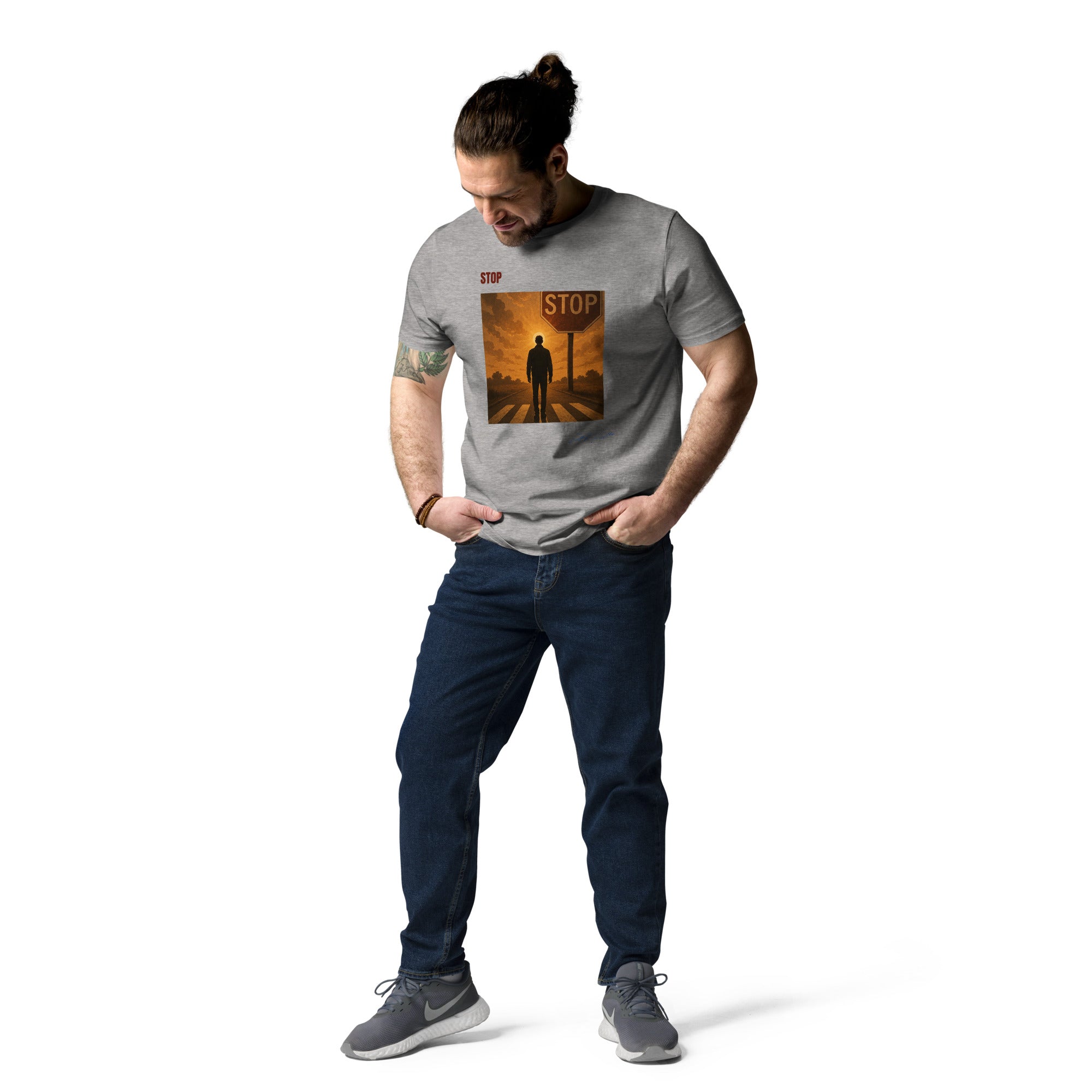 STOP organic tee unisex sustainable cotton shirt