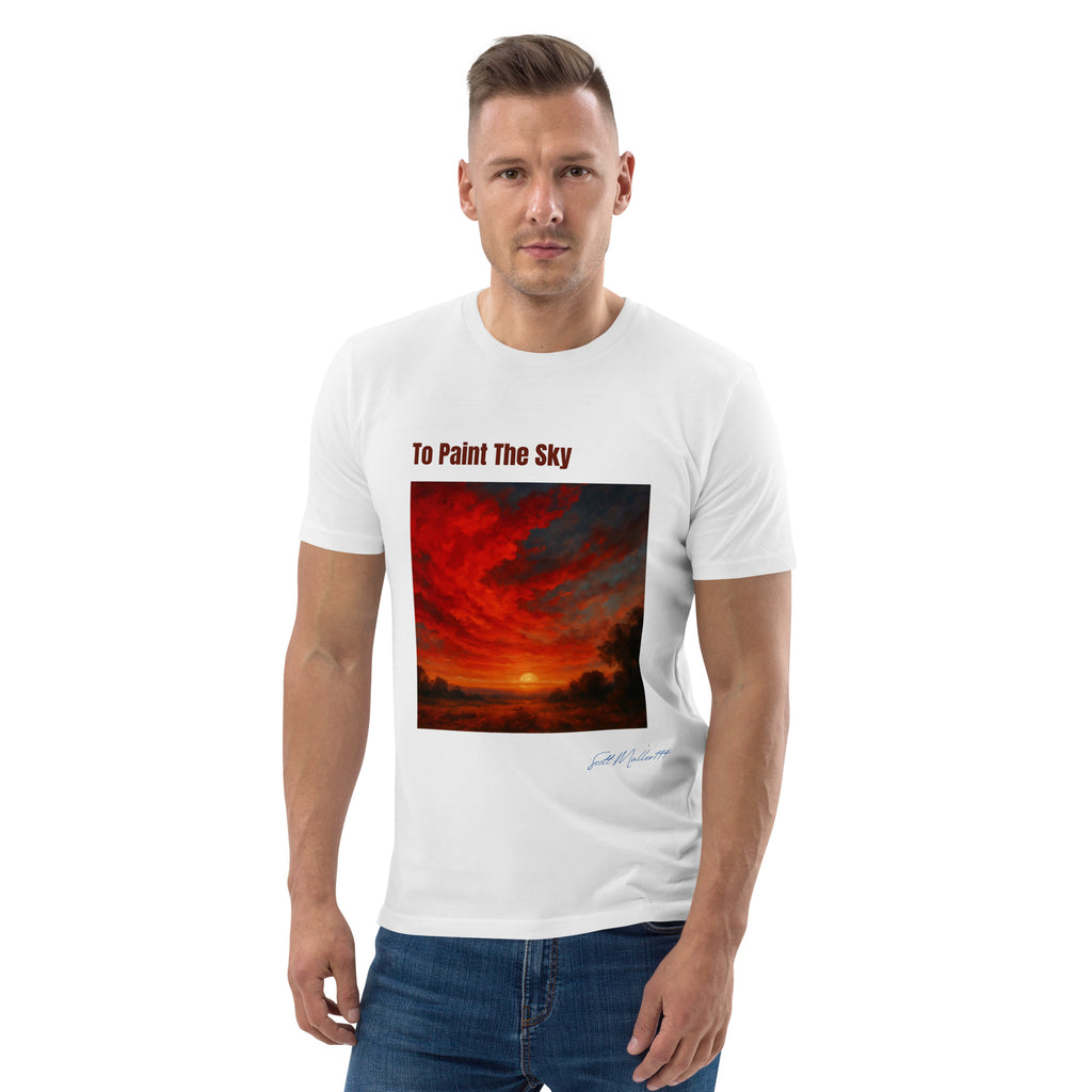 to paint the sky organic tee unisex front view